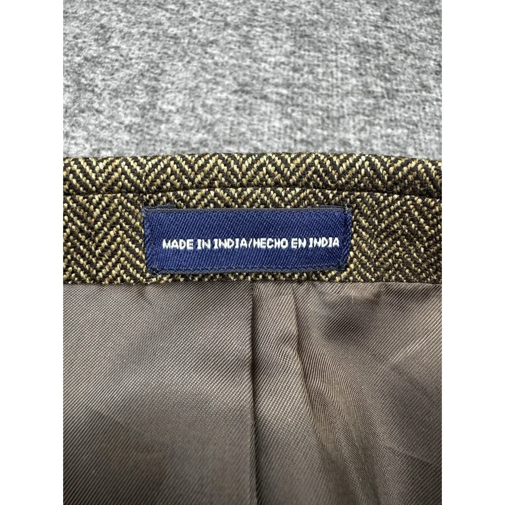 Stafford Men's 100%‎ Wool 2-Button Classic Fit Blazer Brown Herringbone Sz 52R